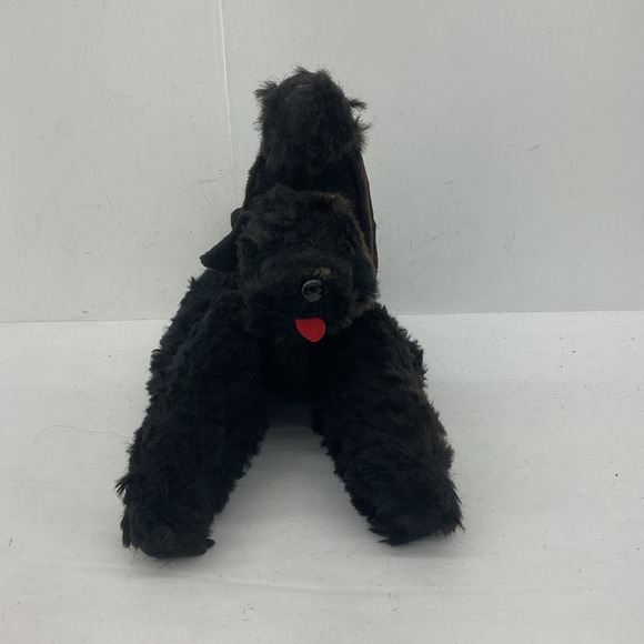Vintage Black Poodle Dog Plush Toy 60s 70s Puppy Plush Toy - Picture 1 of 5